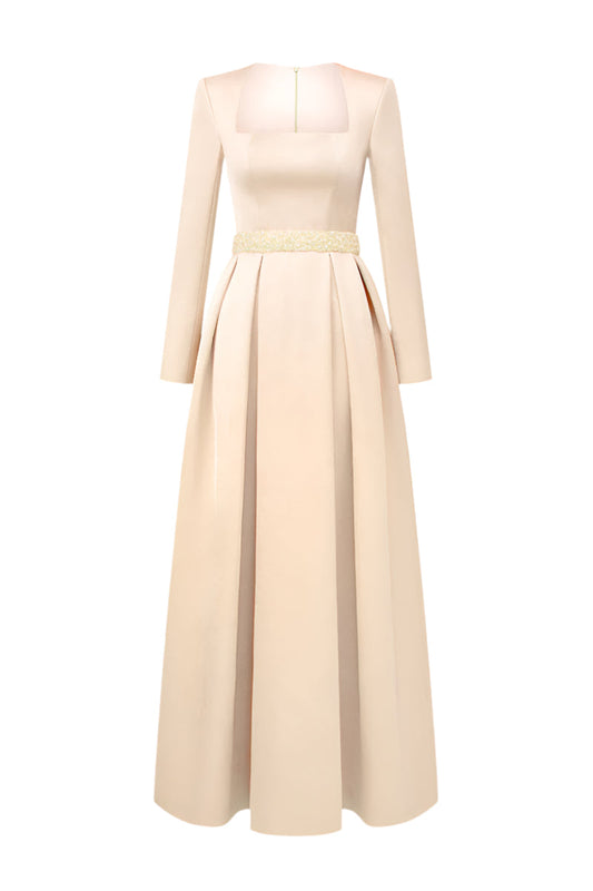 SILK TAFFETA DRESS IN GOLD