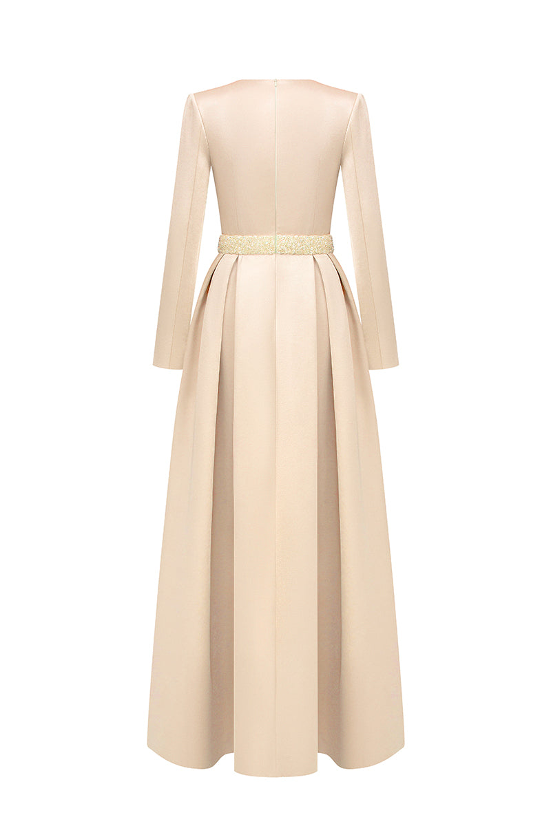 SILK TAFFETA DRESS IN GOLD
