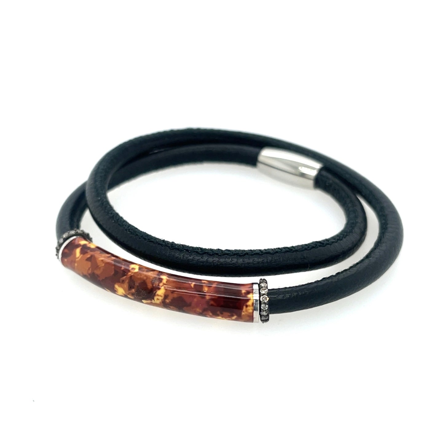 Ellen Hoffman Double wrap Black Leather