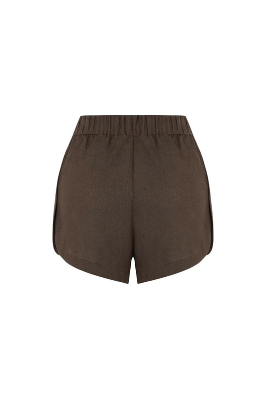 CAPRI CAPPUCCINO LINEN SHORTS