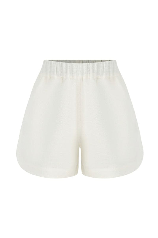 CAPRI WHITE LINEN SHORTS
