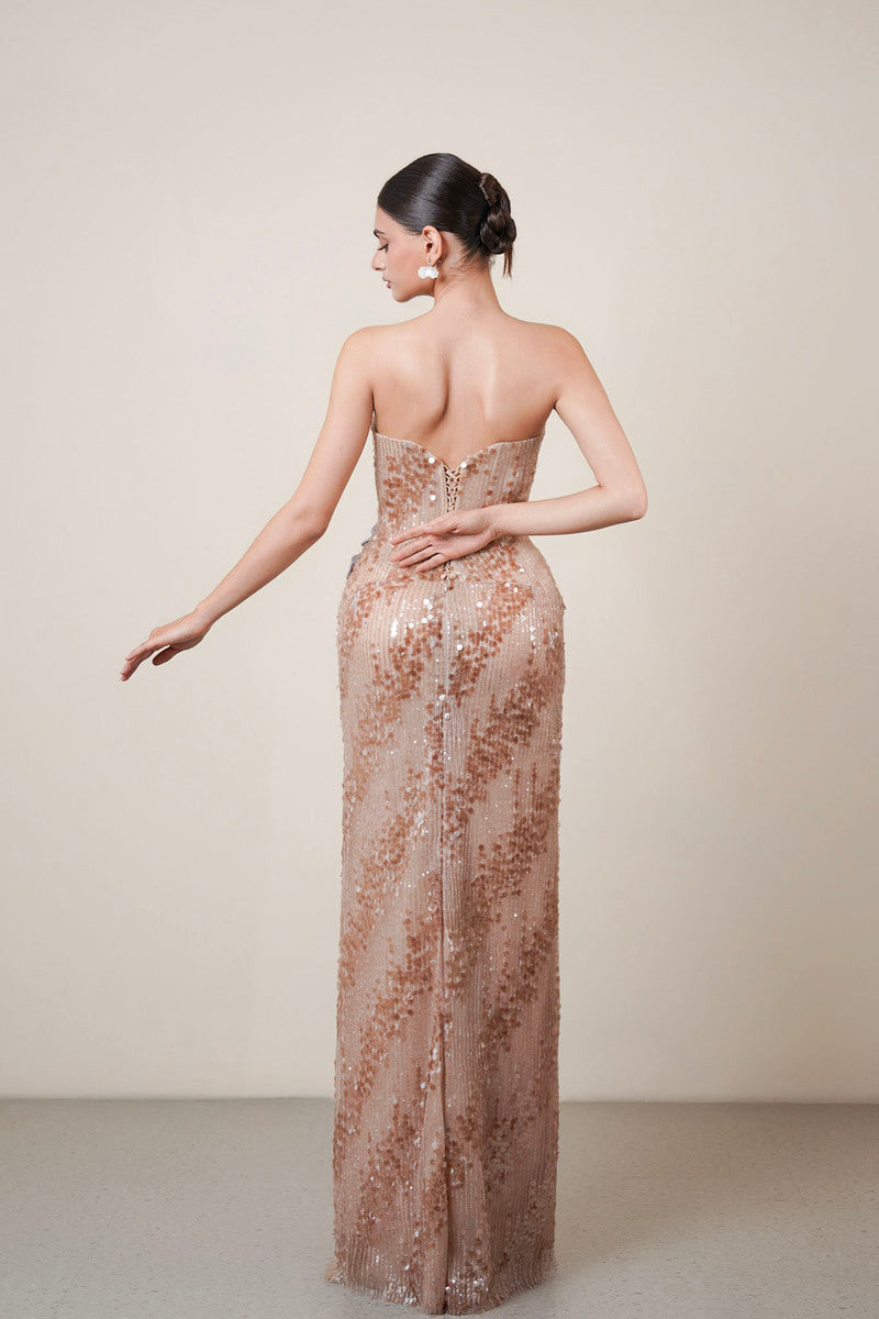 SEQUIN 3D FLOWER DRESS
