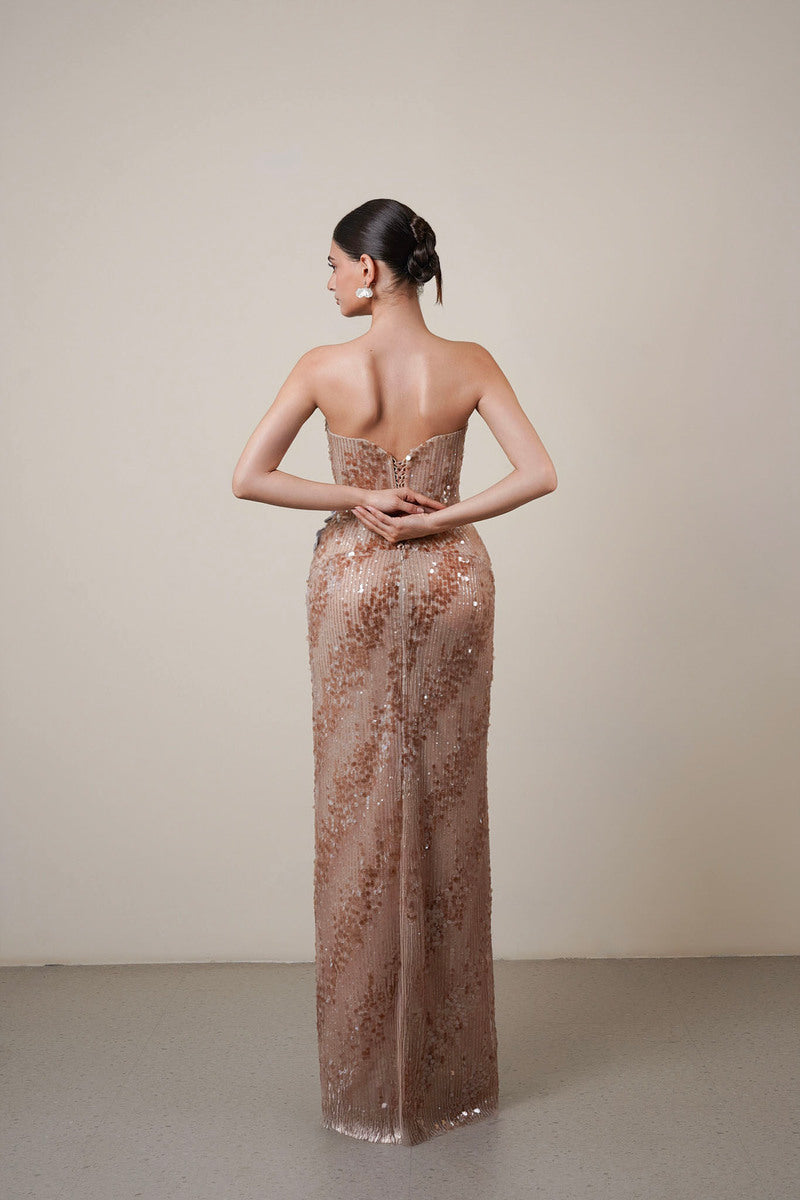 SEQUIN 3D FLOWER DRESS