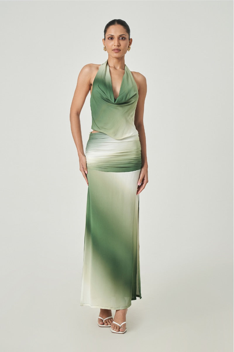 AMMAN SKIRT IN SAGE OMBRE