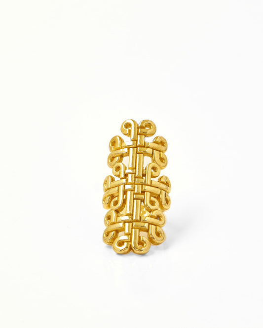 Tay Coptic Motif Panel Ring