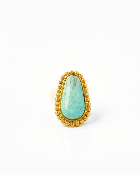 Tay Amazonite Set Beaded Nazreen Ring