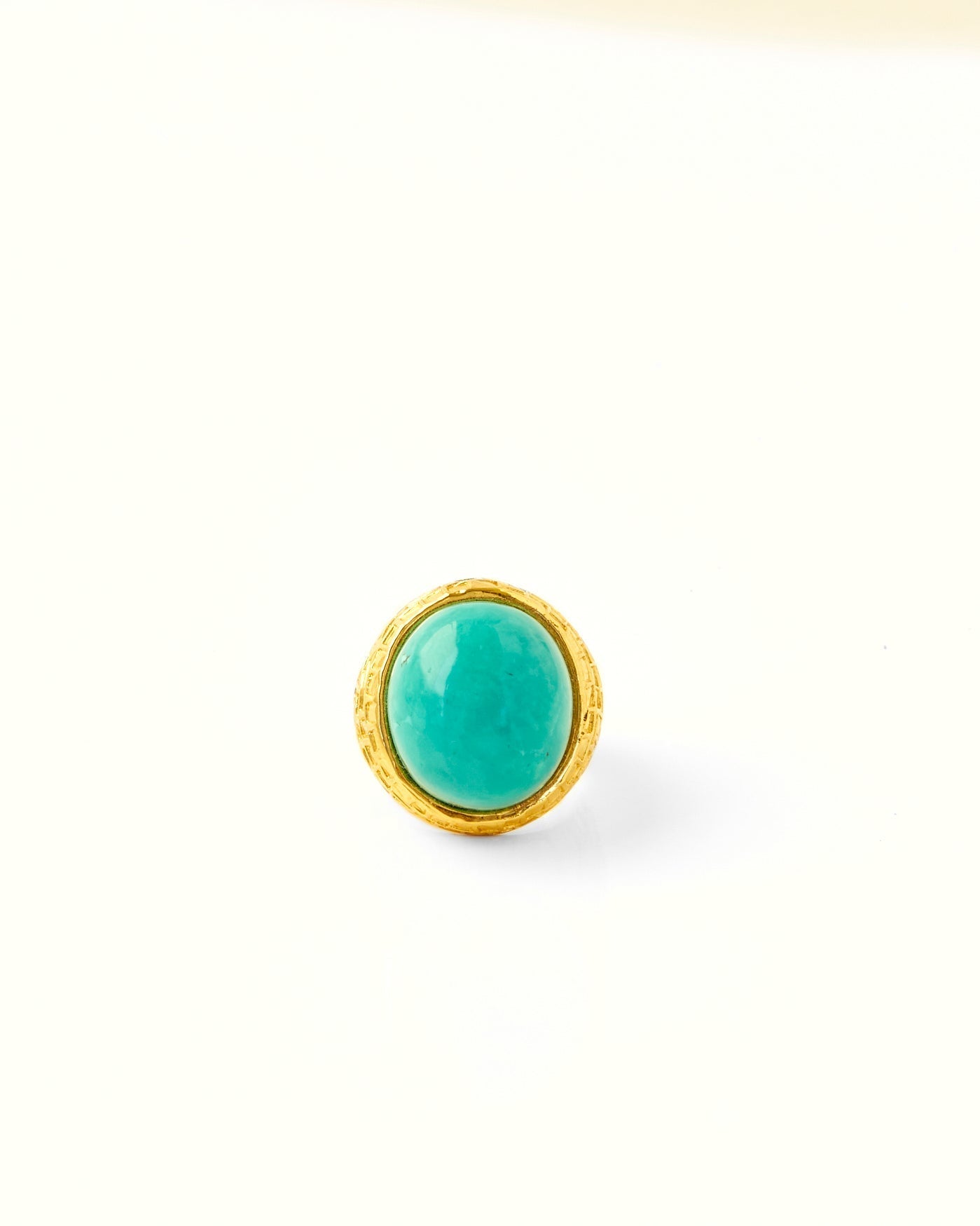 Tay Amazonite Set Chiselled Ring
