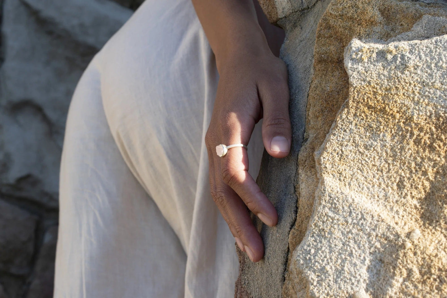 Rose Quartz Stackable Ring