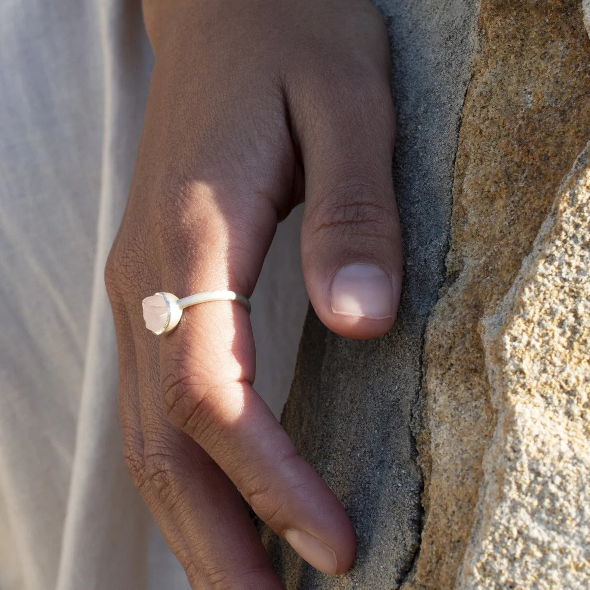 Rose Quartz Stackable Ring