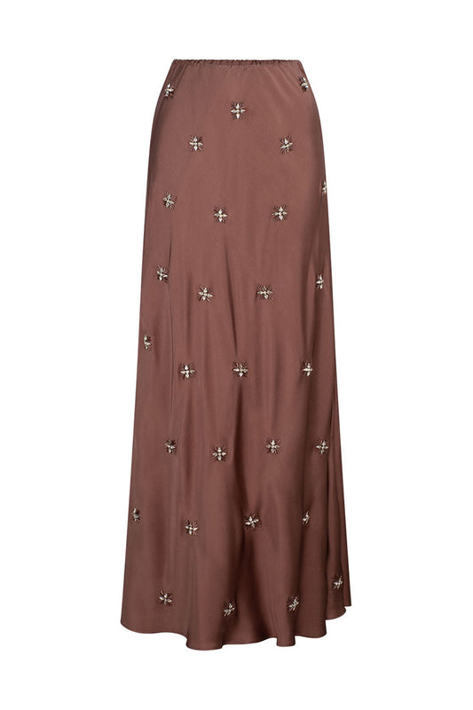 KABIRA EMBELLISHED MOCHA SKIRT
