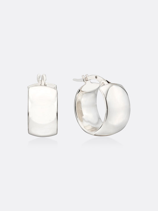 Icons White Gold Mini Hoop Earrings