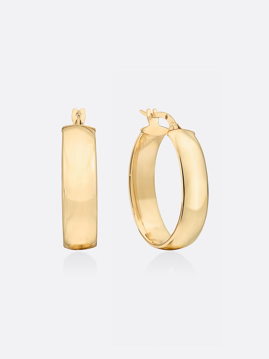 Icons Yellow Gold Oval Hoop Earrings