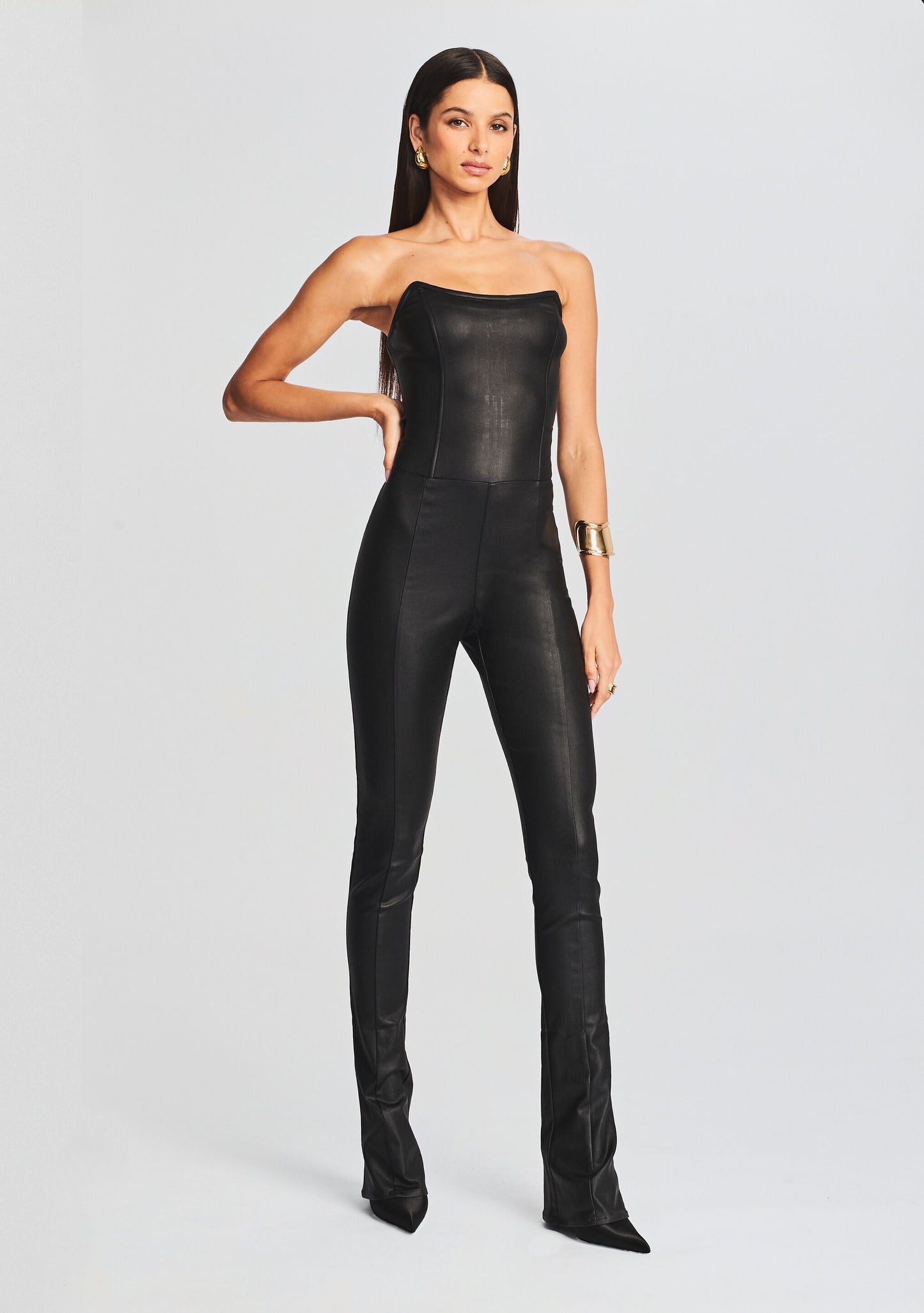 Brinley Coated Denim Jumpsuit