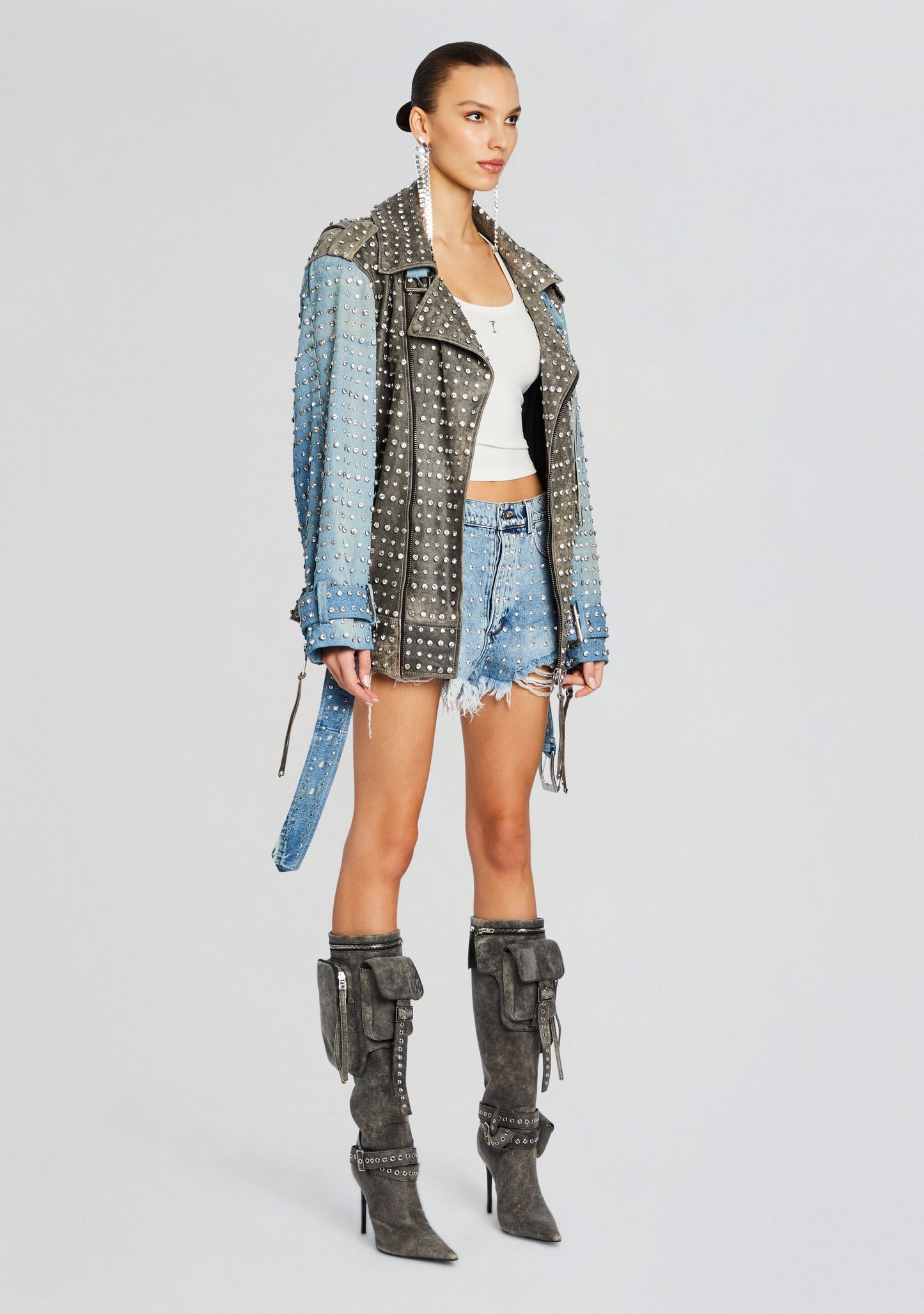 Rebel Embellished Leather Jacket