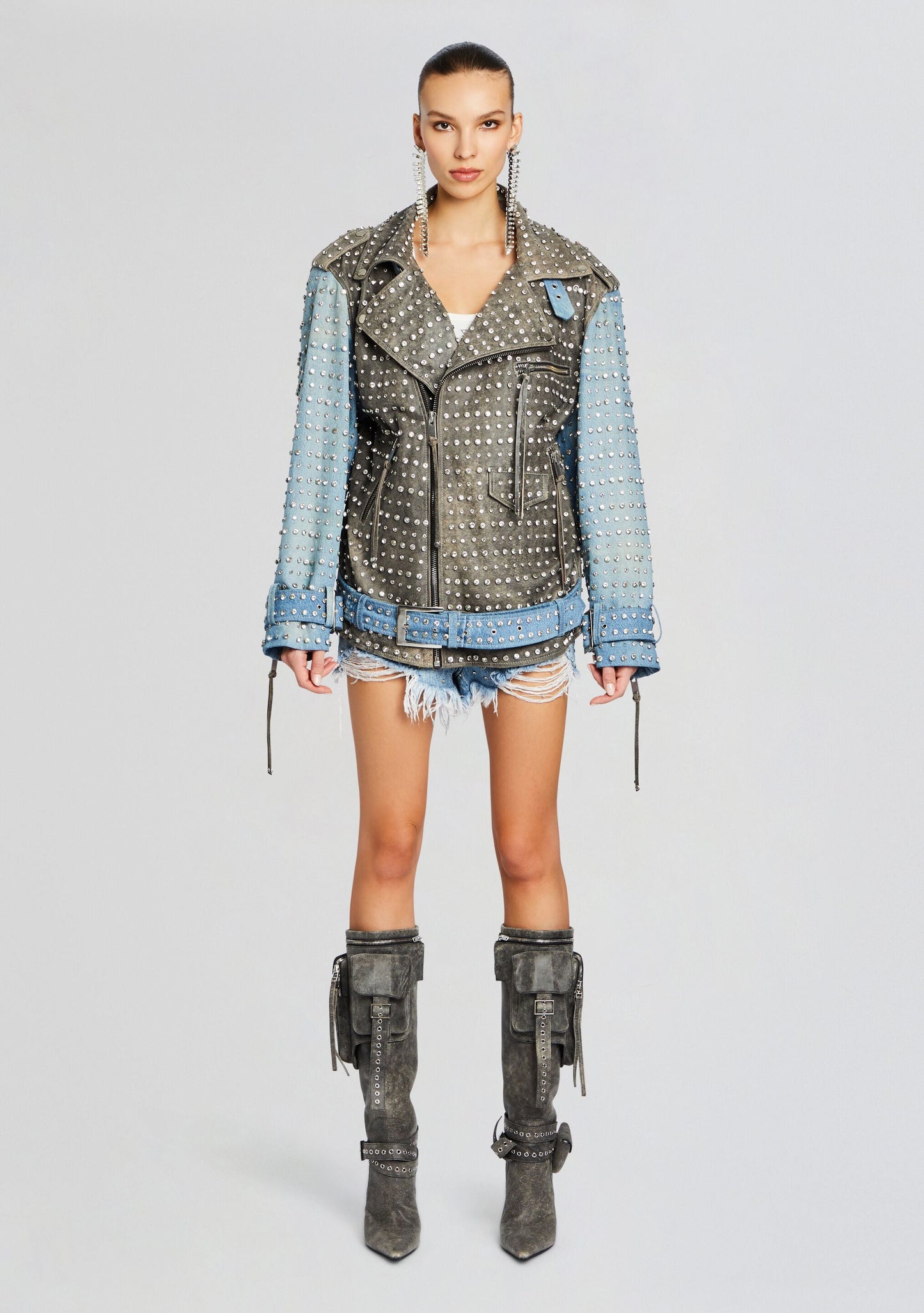Rebel Embellished Leather Jacket