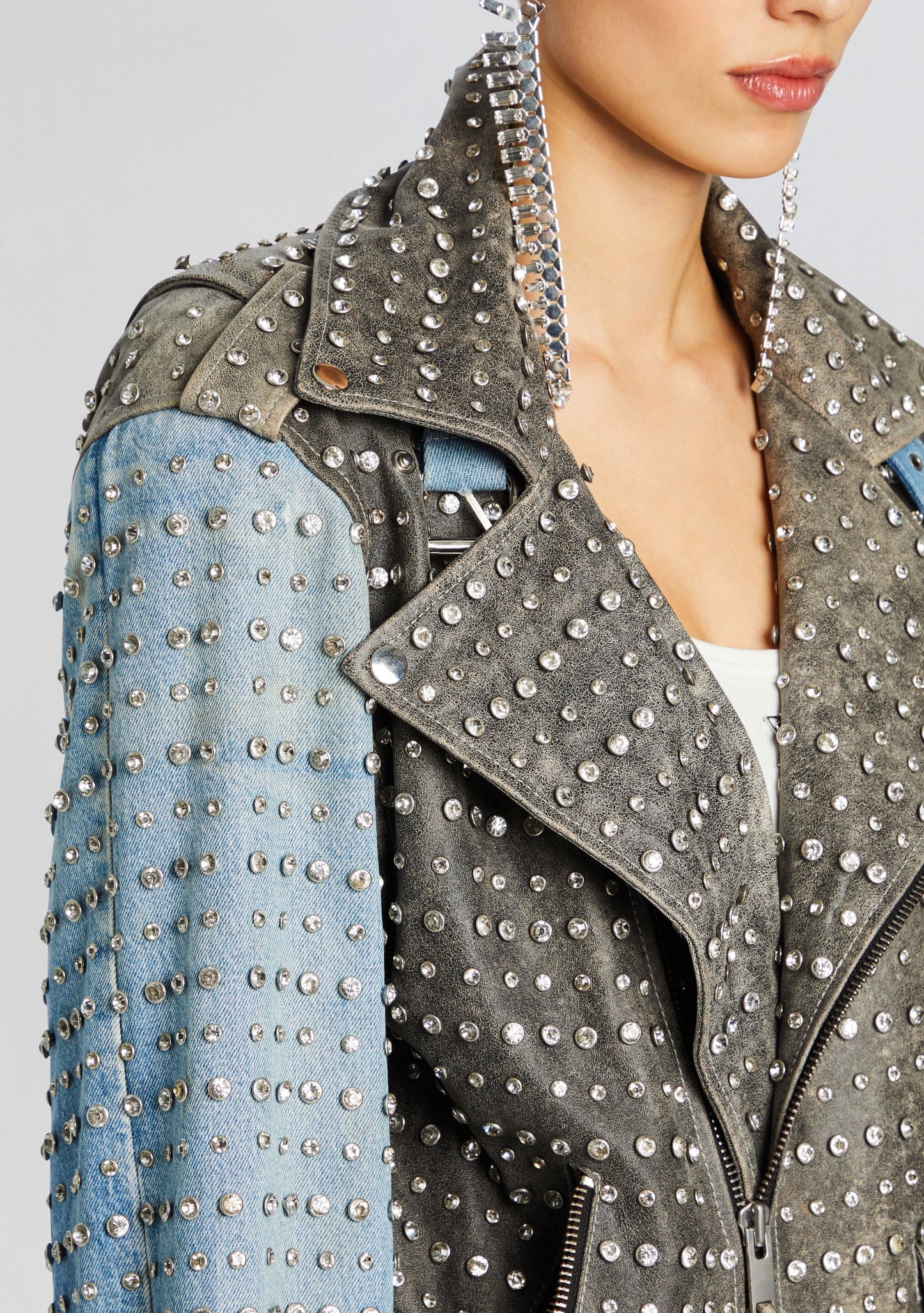 Rebel Embellished Leather Jacket