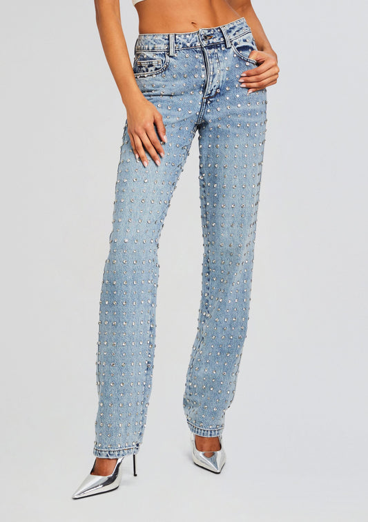 Vero Embellished Denim Pant