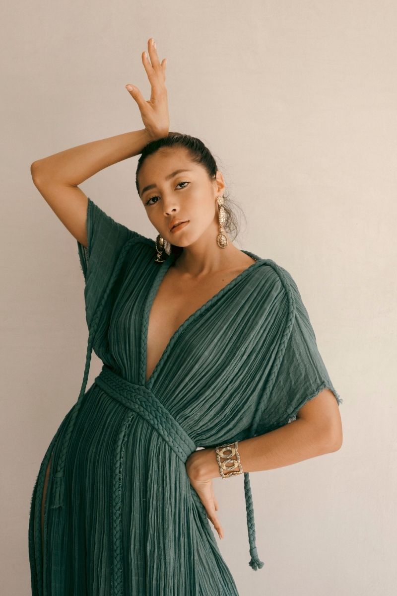 ERA DUSTER MAXI DRESS IN EMERALD