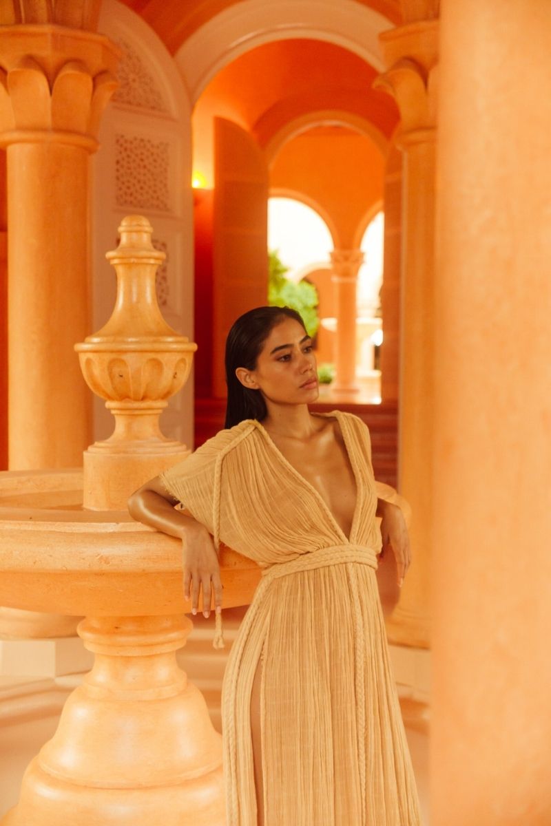 ERA DUSTER MAXI DRESS IN SAND
