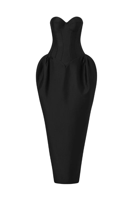 SCULPTED STRAPLESS GOWN