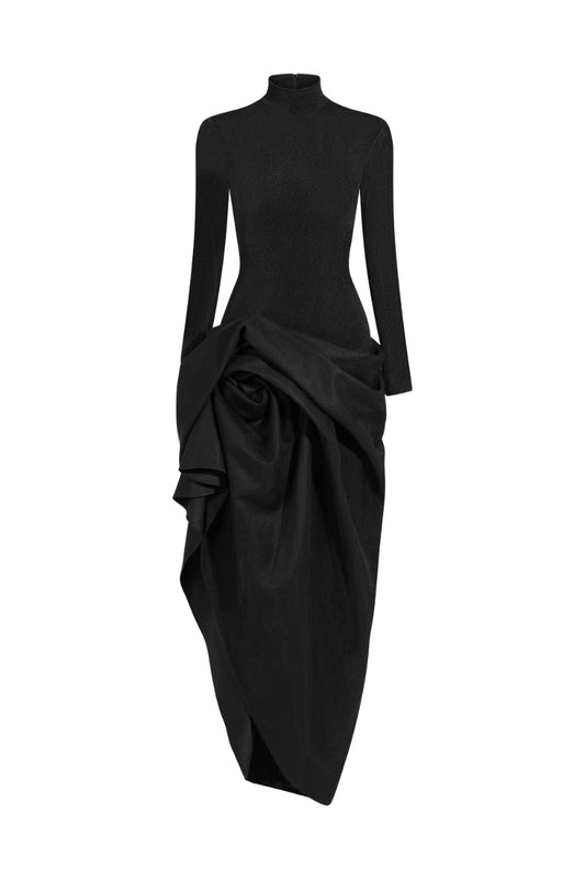 TURTLENECK TWILIGHT ALL BLACK DRESS