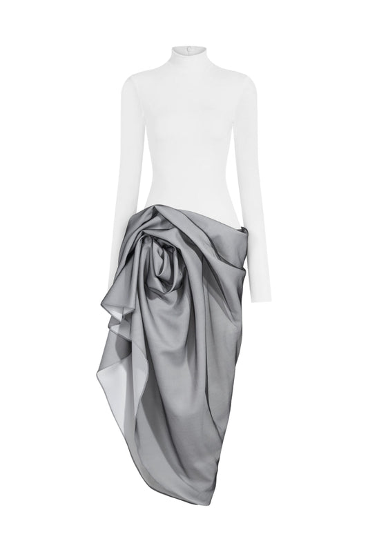 TURTLENECK TWILIGHT WHITE DRESS