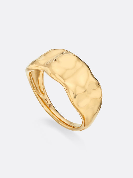 Golden Waves Molten Band Ring
