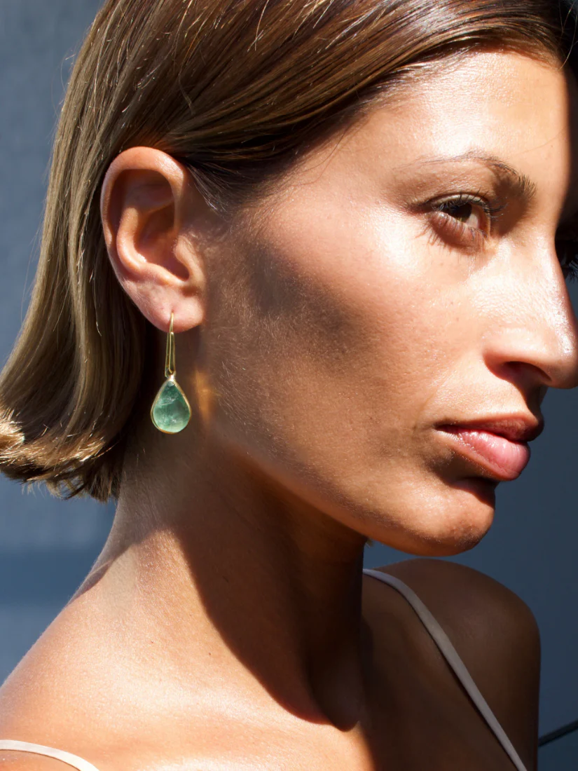 Green Fluorite Teardrop earrings
