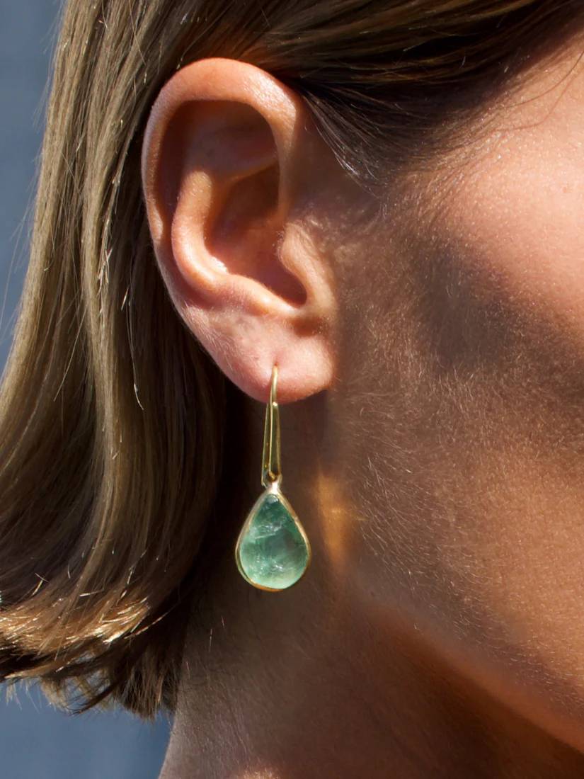 Green Fluorite Teardrop earrings