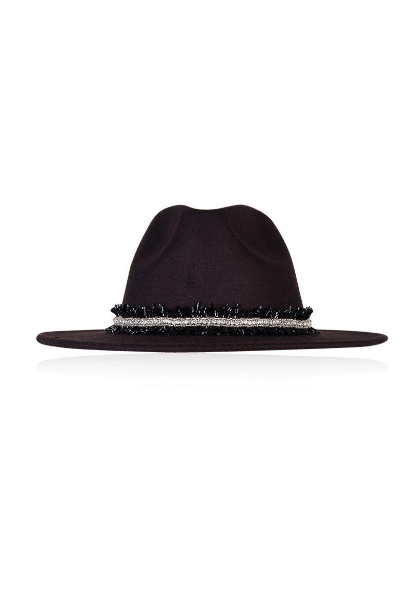 BLACK FEATHER HAT