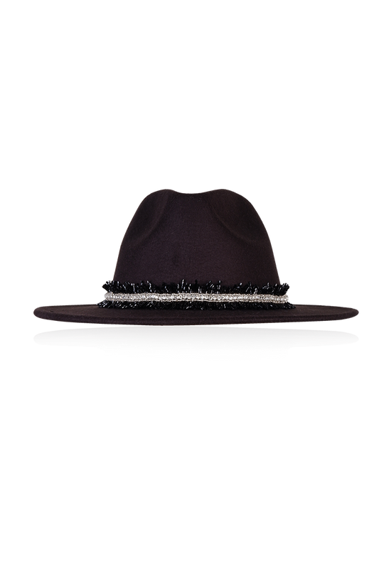 BLACK FEATHER HAT