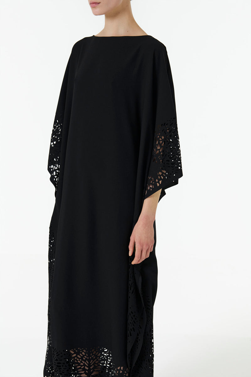 LASET-CUT KAFTAN IN BLACK