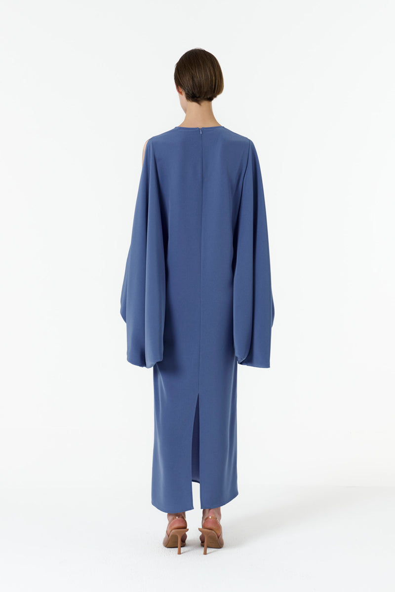 COLOR-CONTRAST SLEEVE KAFTAN IN BLUE