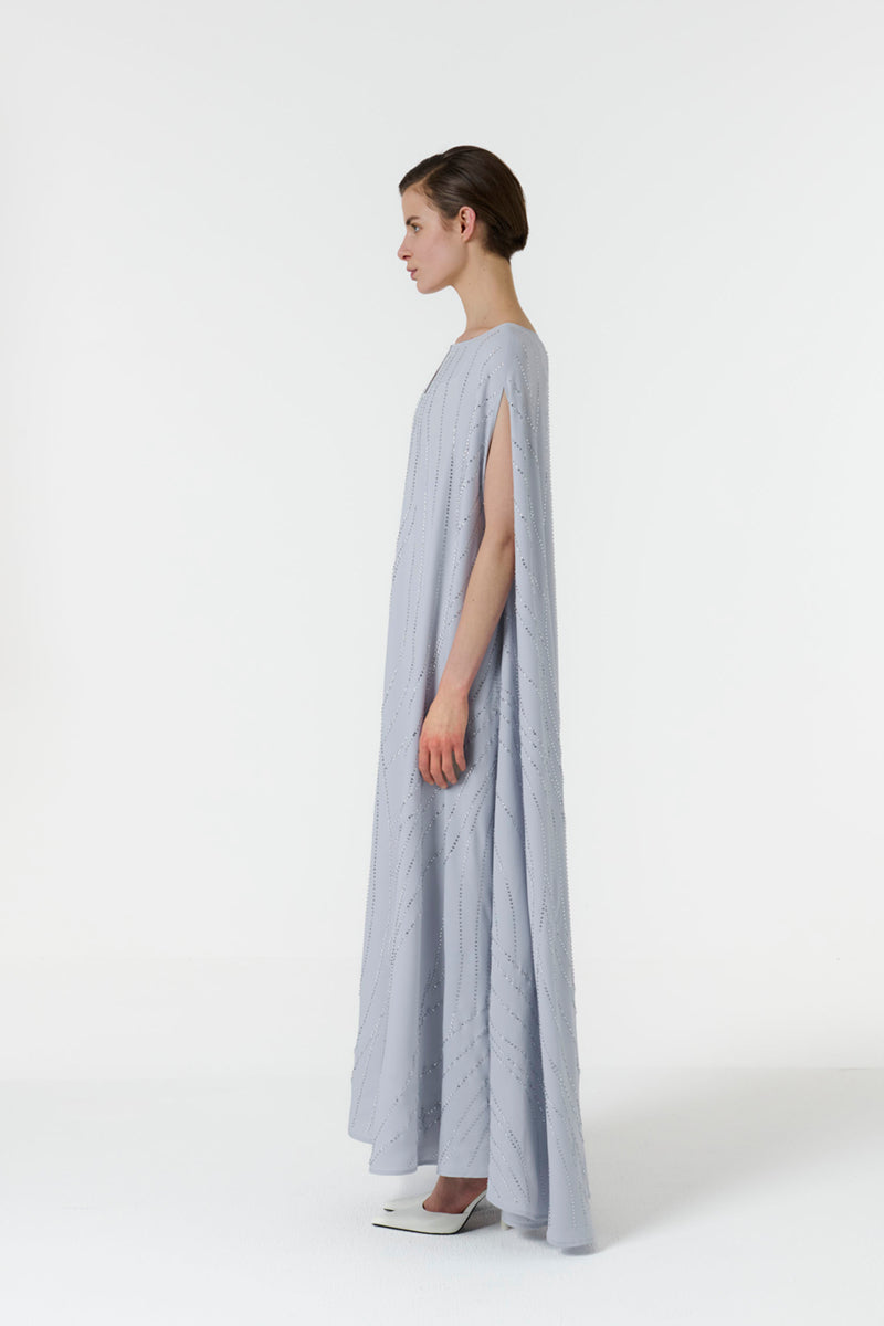 EMBELLISHED CAPE IN BLUE