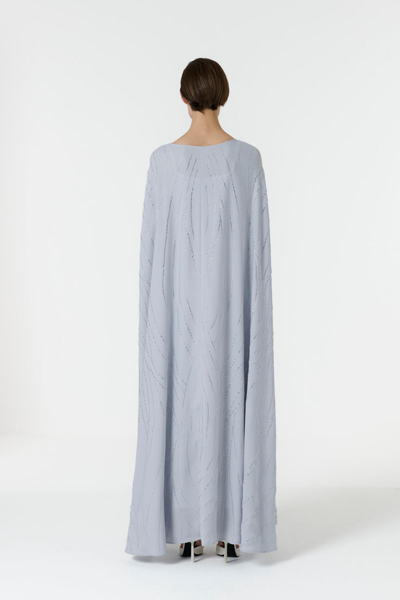 EMBELLISHED CAPE IN BLUE