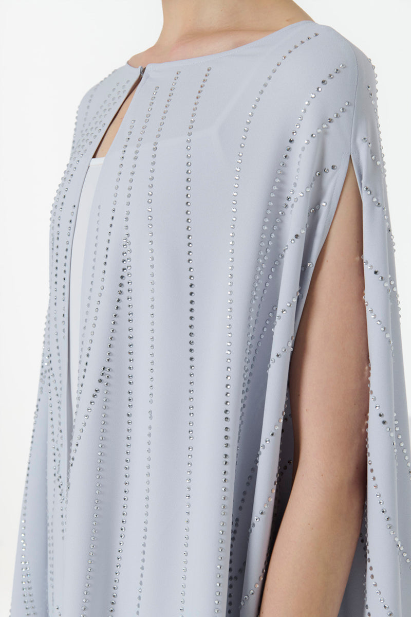 EMBELLISHED CAPE IN BLUE