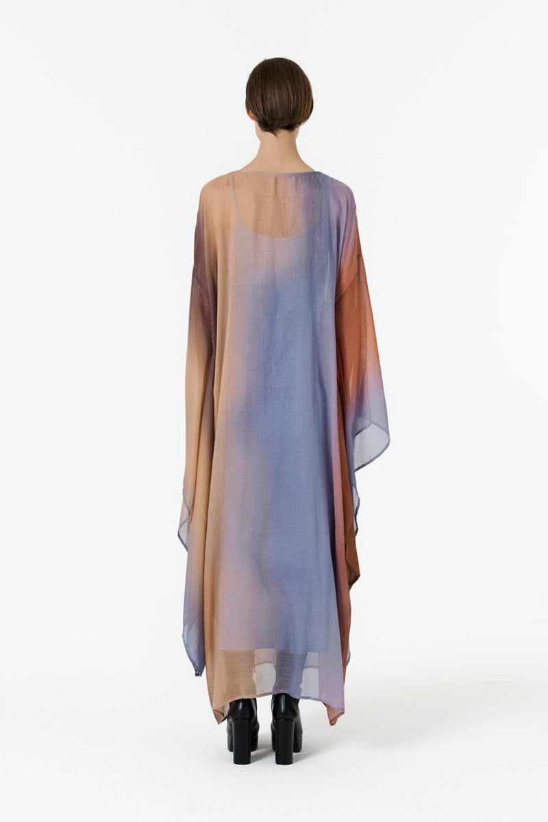 METALLIC KIMONO SLEEVE KAFTAN IN MULTICOLOR