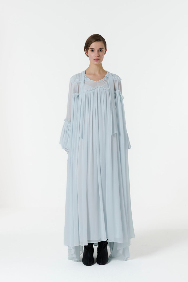 FRILL DETAILED KAFTAN IN BLUE