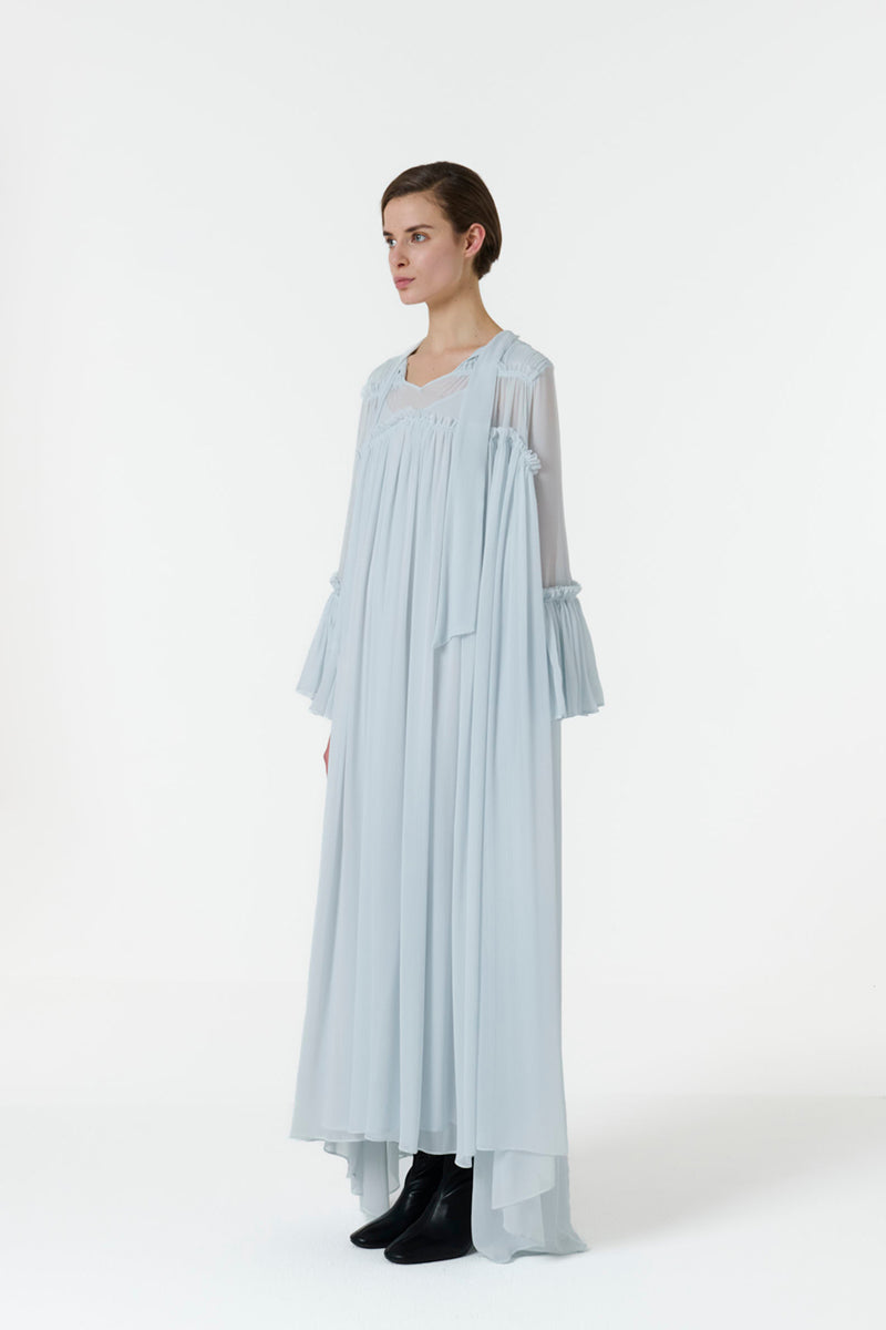 FRILL DETAILED KAFTAN IN BLUE