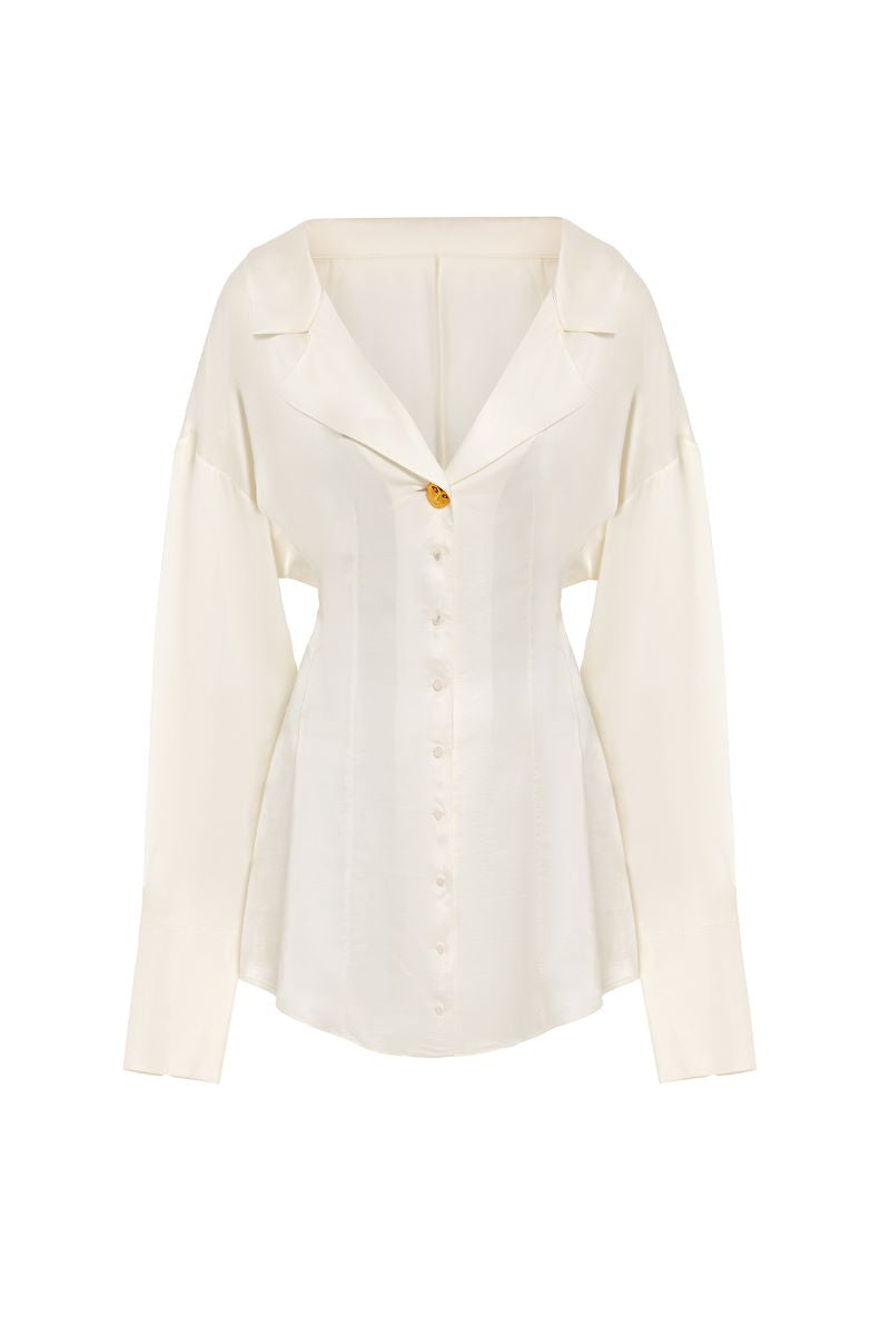 THE SHIRT DRESS IN CREAM
