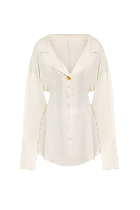 THE SHIRT DRESS IN CREAM