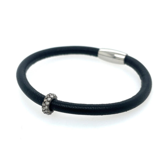 Ellen Hoffman Black Leather Bracelet