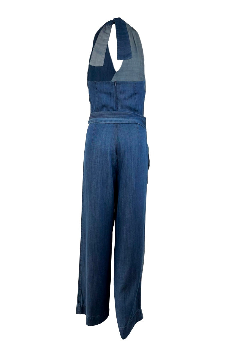 FLAP DENIM JUMPSUIT