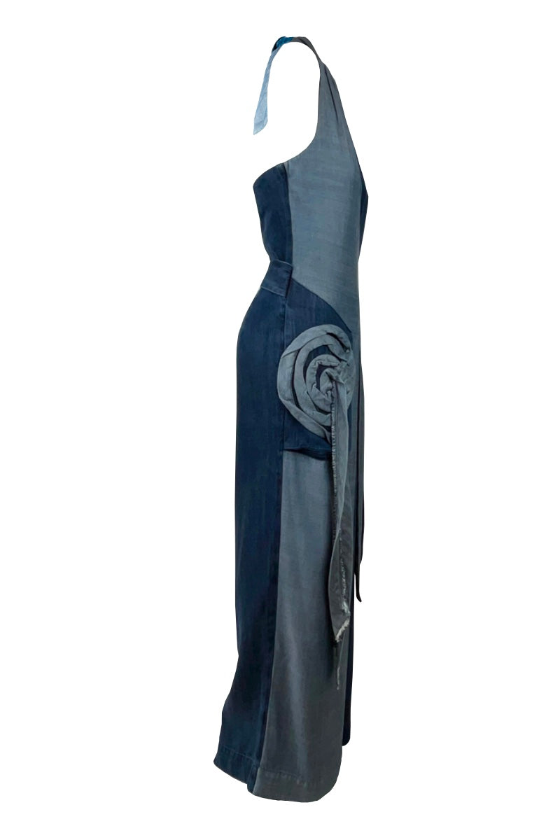 FLAP DENIM JUMPSUIT