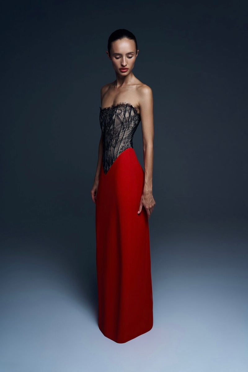 LACE TIBI MAXI DRESS IN LACE