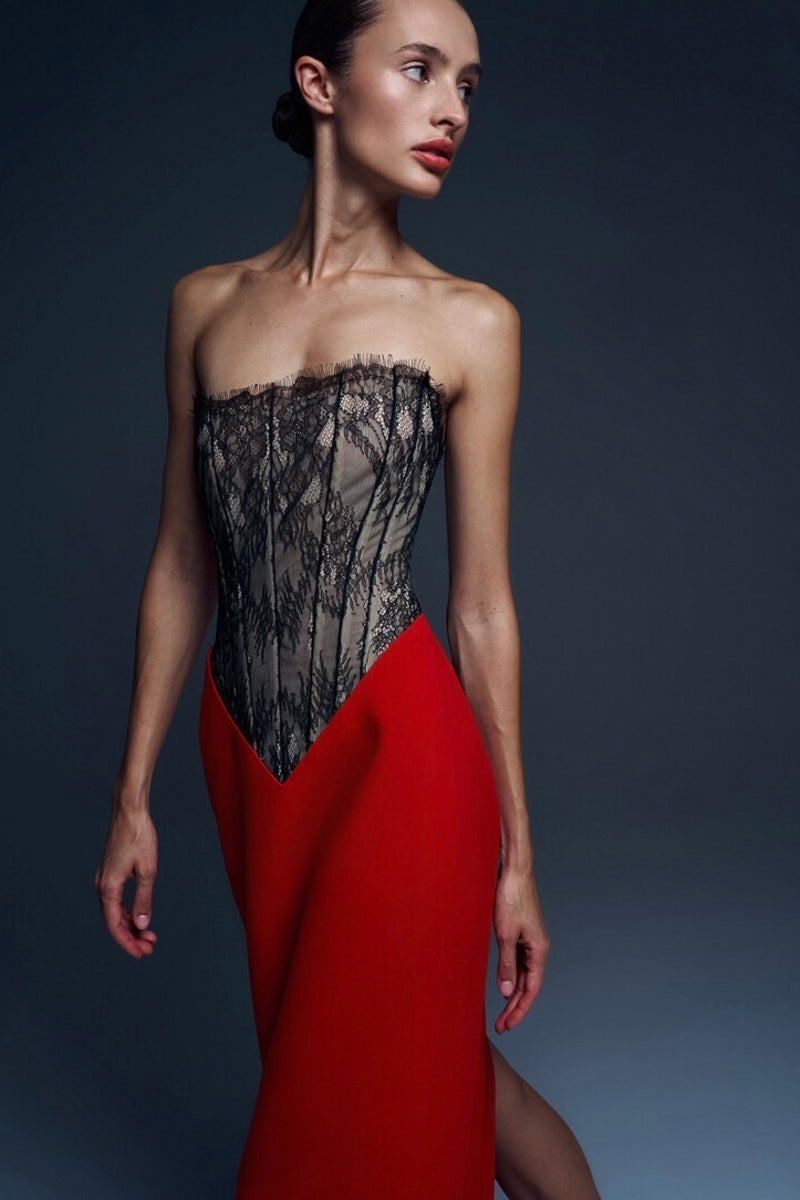 LACE TIBI MAXI DRESS IN LACE