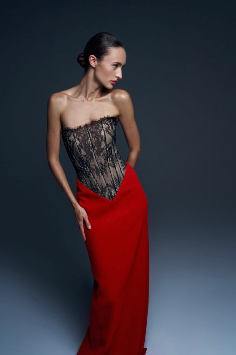LACE TIBI MAXI DRESS IN LACE
