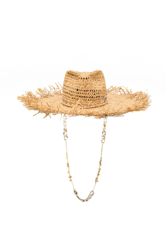 LARGE STRAW FEDORA