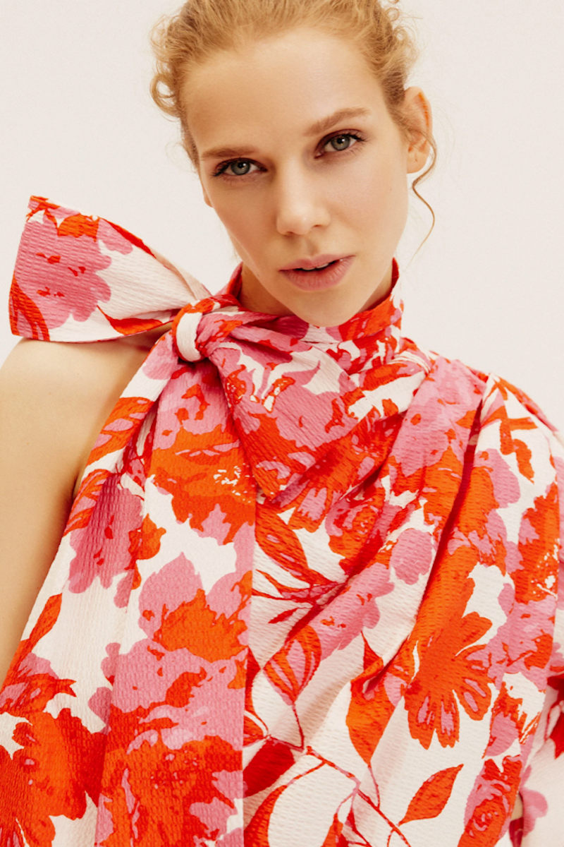 LEANDRA DRESS IN FUCHSIA PRINT