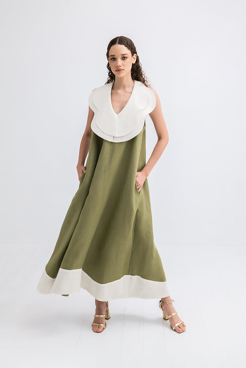LORA DRESS IN SAGE GREEN